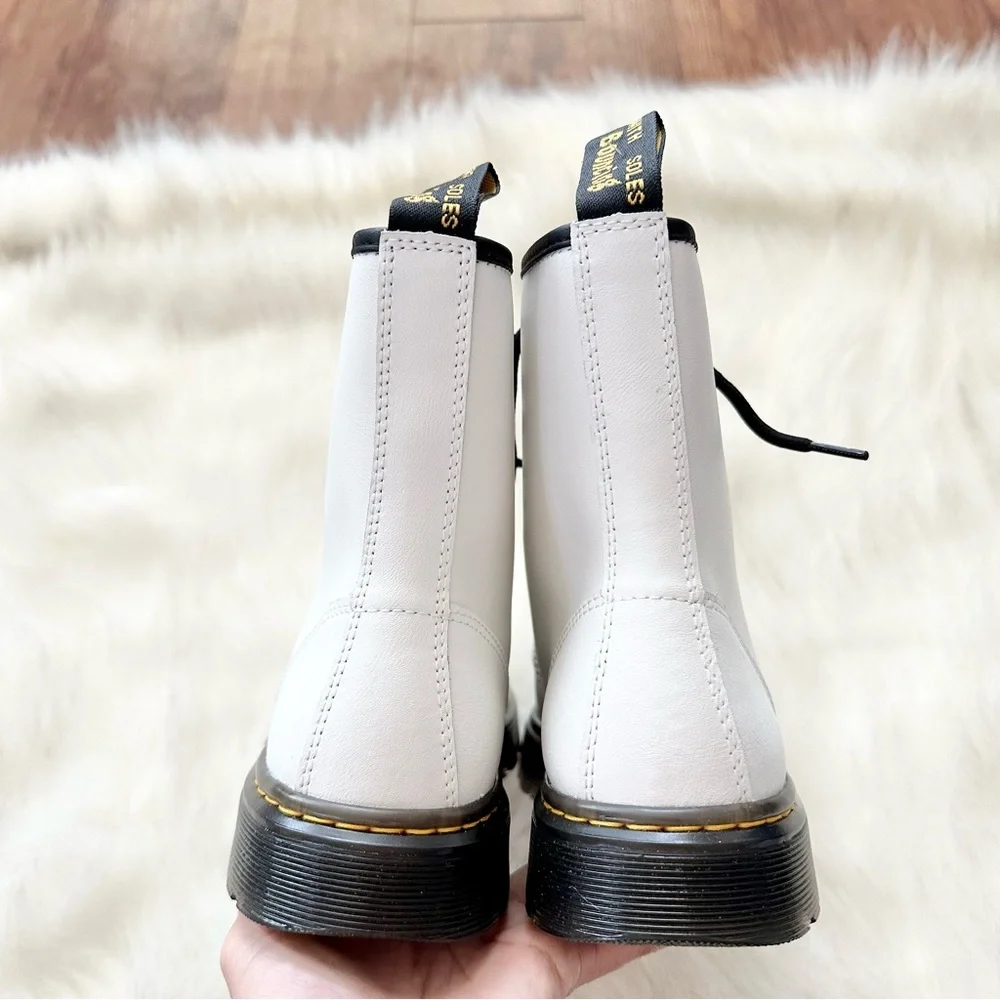 SOLD NWOB Dr. Martens Zavala Leather Combat Boot in White Size 8 41 Y2K - Picture 5 of 7